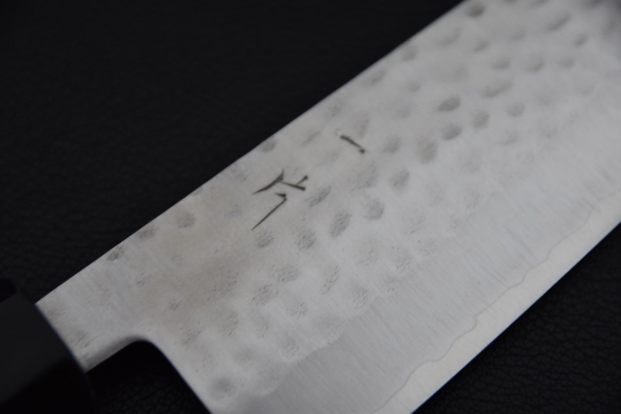 Hitohira NM Tsuchime Santoku 170mm Bois de Coeur Violet