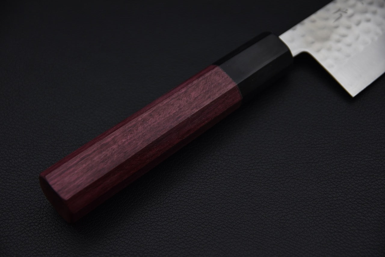 Hitohira NM Tsuchime Santoku 170mm Bois de Coeur Violet
