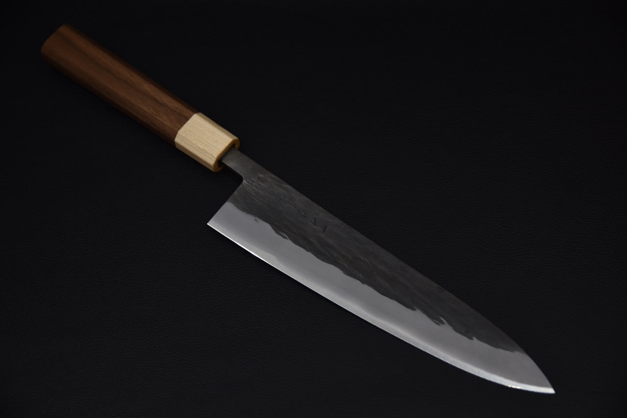 Hitohira TD Blue #2 Stainless Clad Kurouchi Gyuto 210mm Walnut