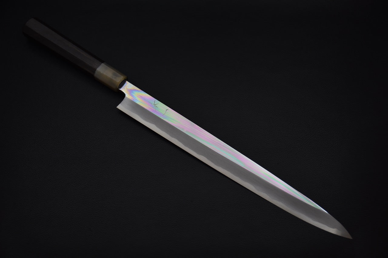 Hitohira Tanaka Mosuke Aogami #1 Yanagiba 300mm Ébène Miroir