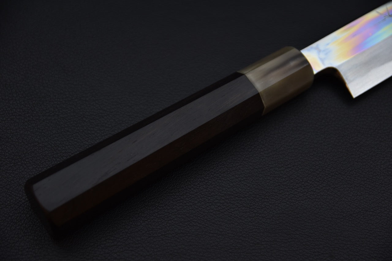 Hitohira Tanaka Mosuke Blue #1 Yanagiba 330mm Ebony Handle (Mirror Polished/ Saya)