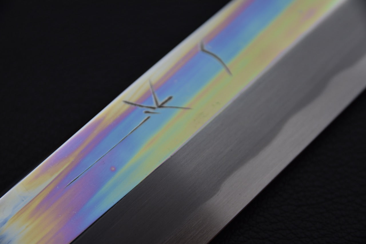 Hitohira Tanaka Mosuke Blue #1 Yanagiba 330mm Ebony Handle (Mirror Polished/ Saya)