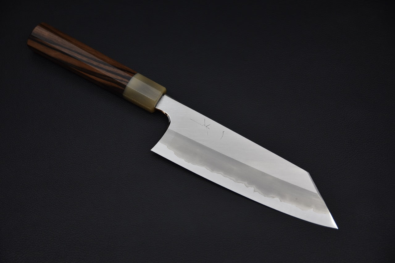 Hitohira Togashi Aogami #1 Migaki Bunka 180mm Ébène de Makassar Tahei