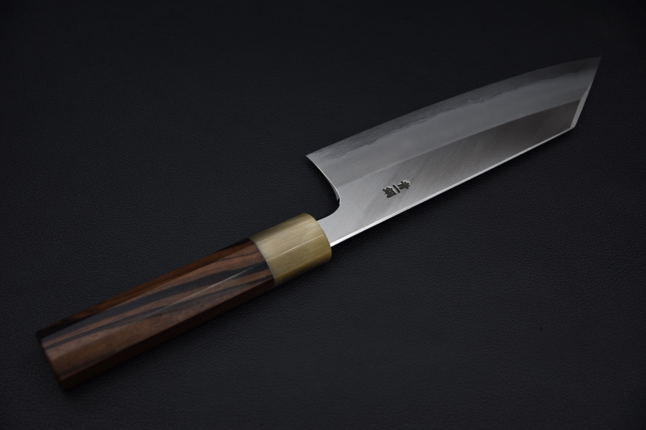 Hitohira Togashi Aogami #1 Migaki Bunka 180mm Ébène de Makassar Tahei