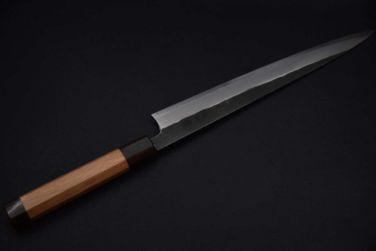 Hitohira Togashi Blue #2 Kurouchi Sujihiki 270mm Cerisier et Ébène