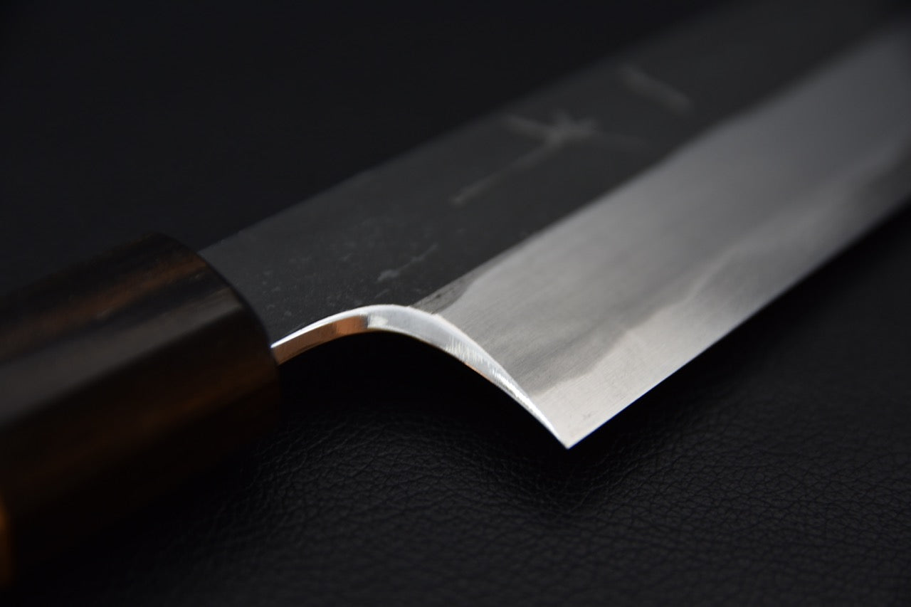 Hitohira Togashi Blue #2 Kurouchi Sujihiki 270mm Cerisier et Ébène