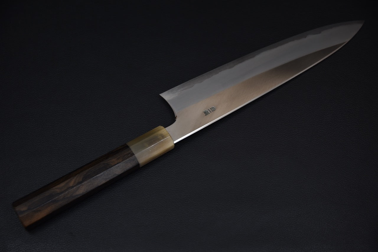 Hitohira Togashi Shirogami #1 Stainless Clad Gyuto 240mm Ziricote