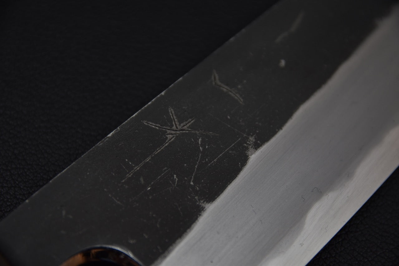 Hitohira Togashi Shirogami #2 Kurouchi Santoku Tagayasan