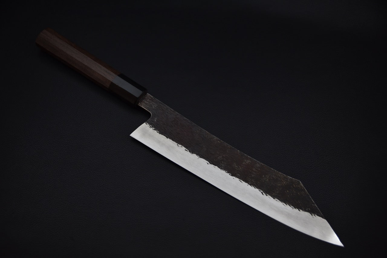 Isamitsu Shirogami #1 Stainless Clad Kurouchi Kiritsuke Gyuto 240mm Tagayasan