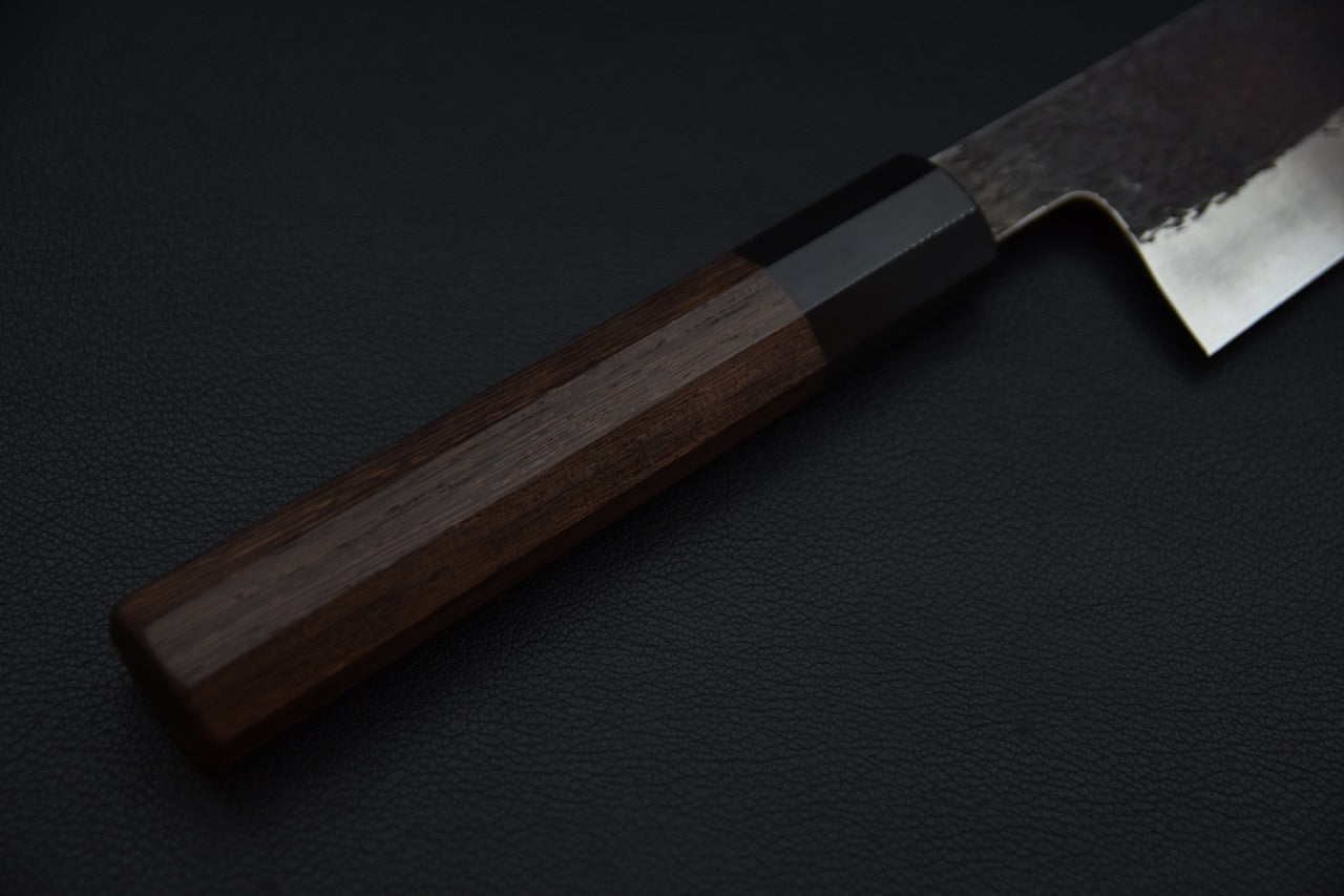 Isamitsu Shirogami #1 Stainless Clad Kurouchi Kiritsuke Gyuto 240mm Tagayasan