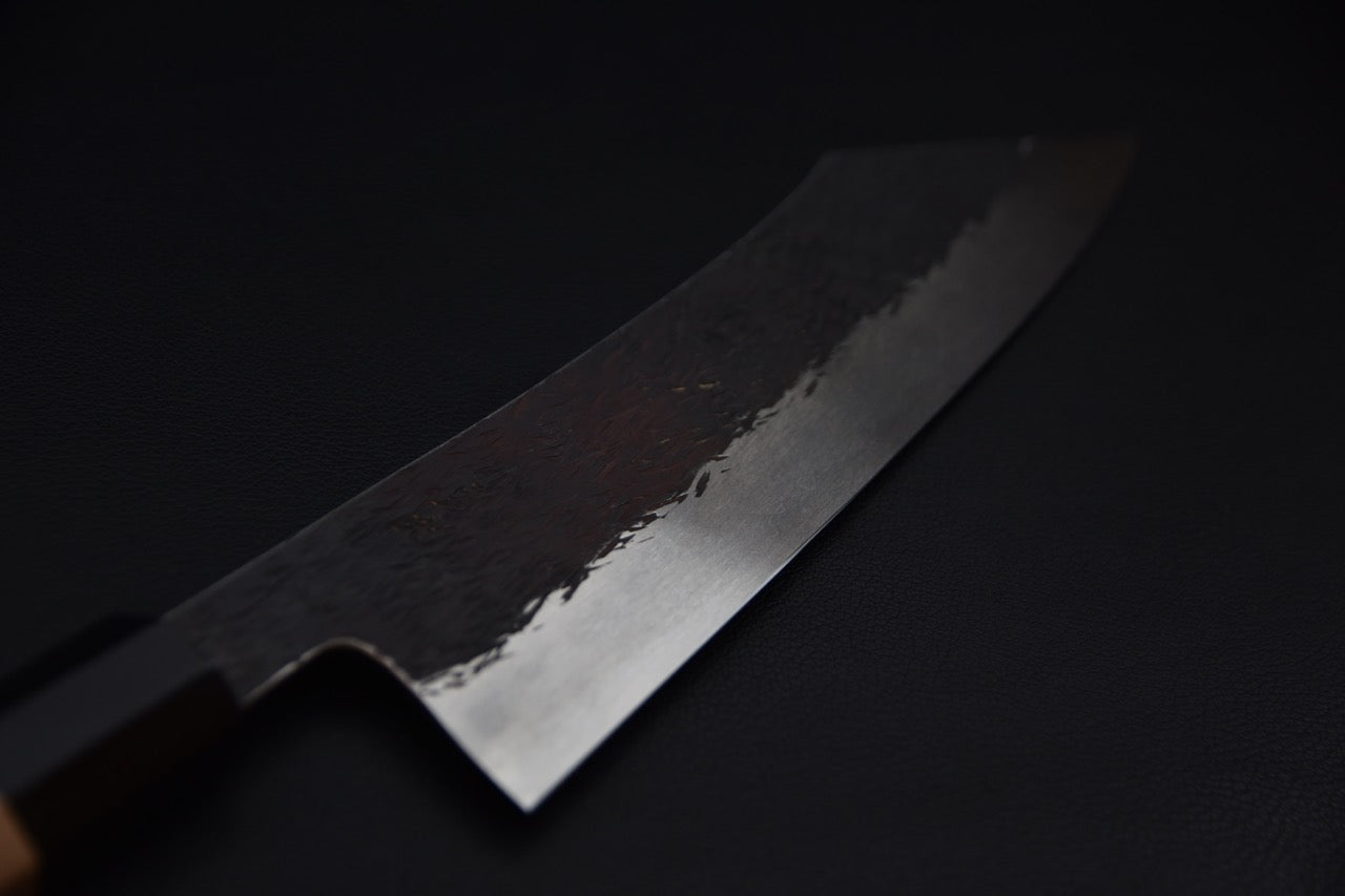 Isamitsu Shirogami #1 Stainless Clad Kurouchi Kiritsuke Gyuto 240mm Yakusugi