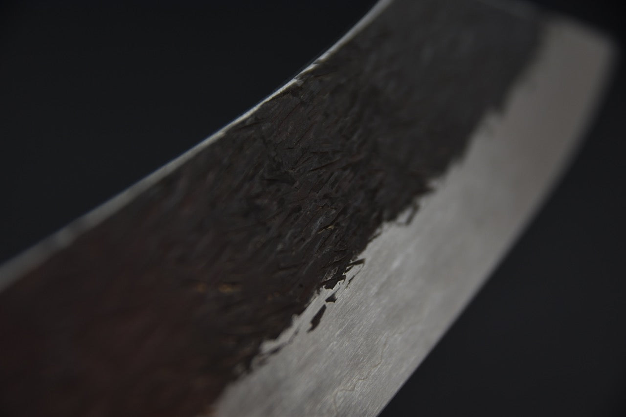 Isamitsu Shirogami #1 Stainless Clad Kurouchi Kiritsuke Gyuto 240mm Yakusugi