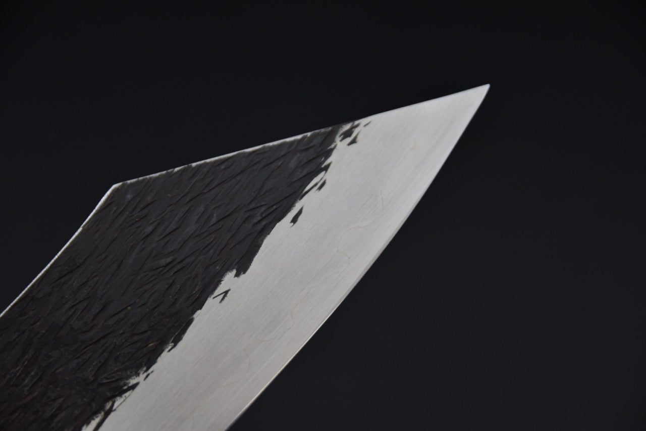 Isamitsu Shirogami #1 Stainless Clad Kurouchi Kiritsuke Gyuto 240mm Yakusugi