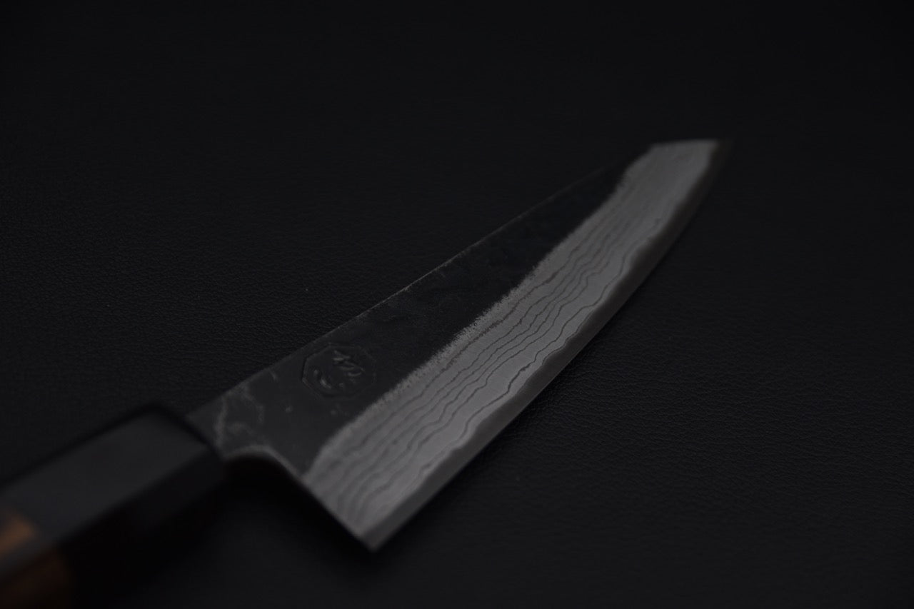 Kumokage Aogami #2 Kurouchi Damascus Honesuki 150mm Tagayasan