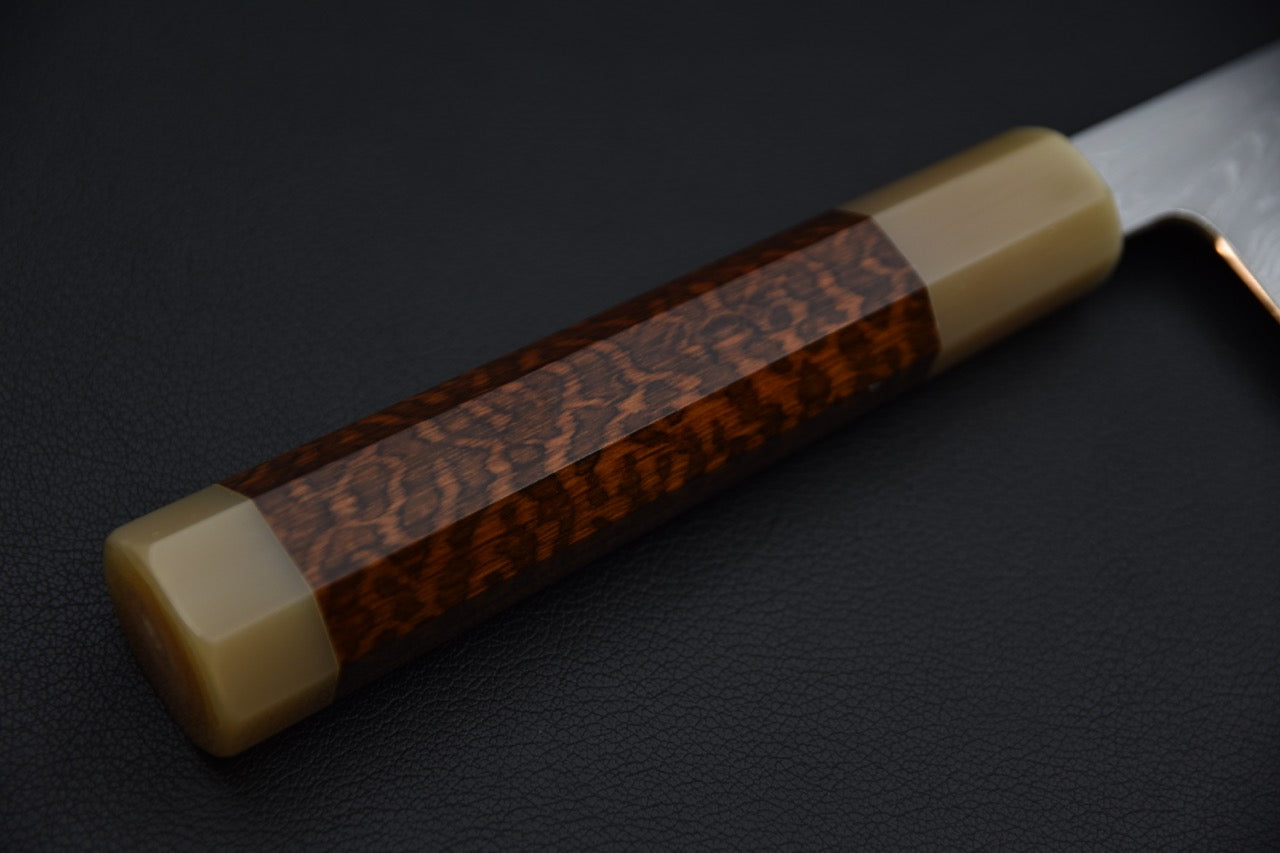 Nakagawa uchi hamono Aogami #2 Damascus Gyuto Kiritsuke 240mm Snake wood