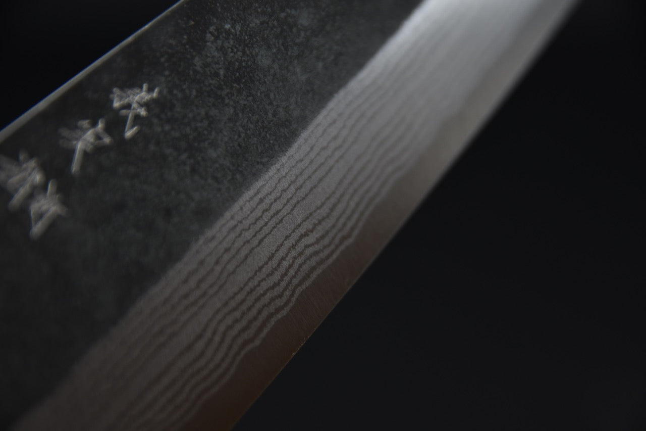 Yoshimi Kato Aogami Super Bunka Kurouchi 180mm Loupe d'érable