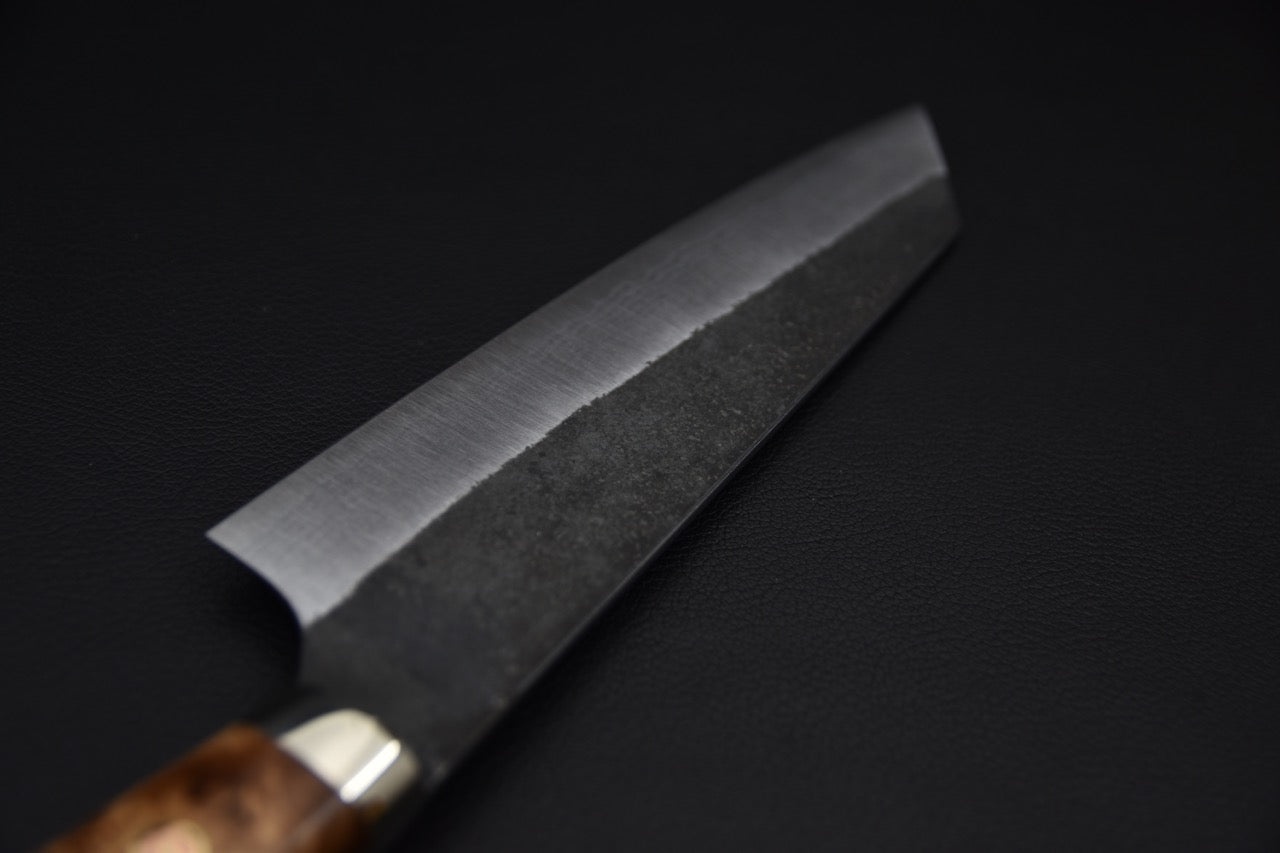 Yoshimi Kato Aogami Super Bunka Kurouchi 180mm Loupe d'érable