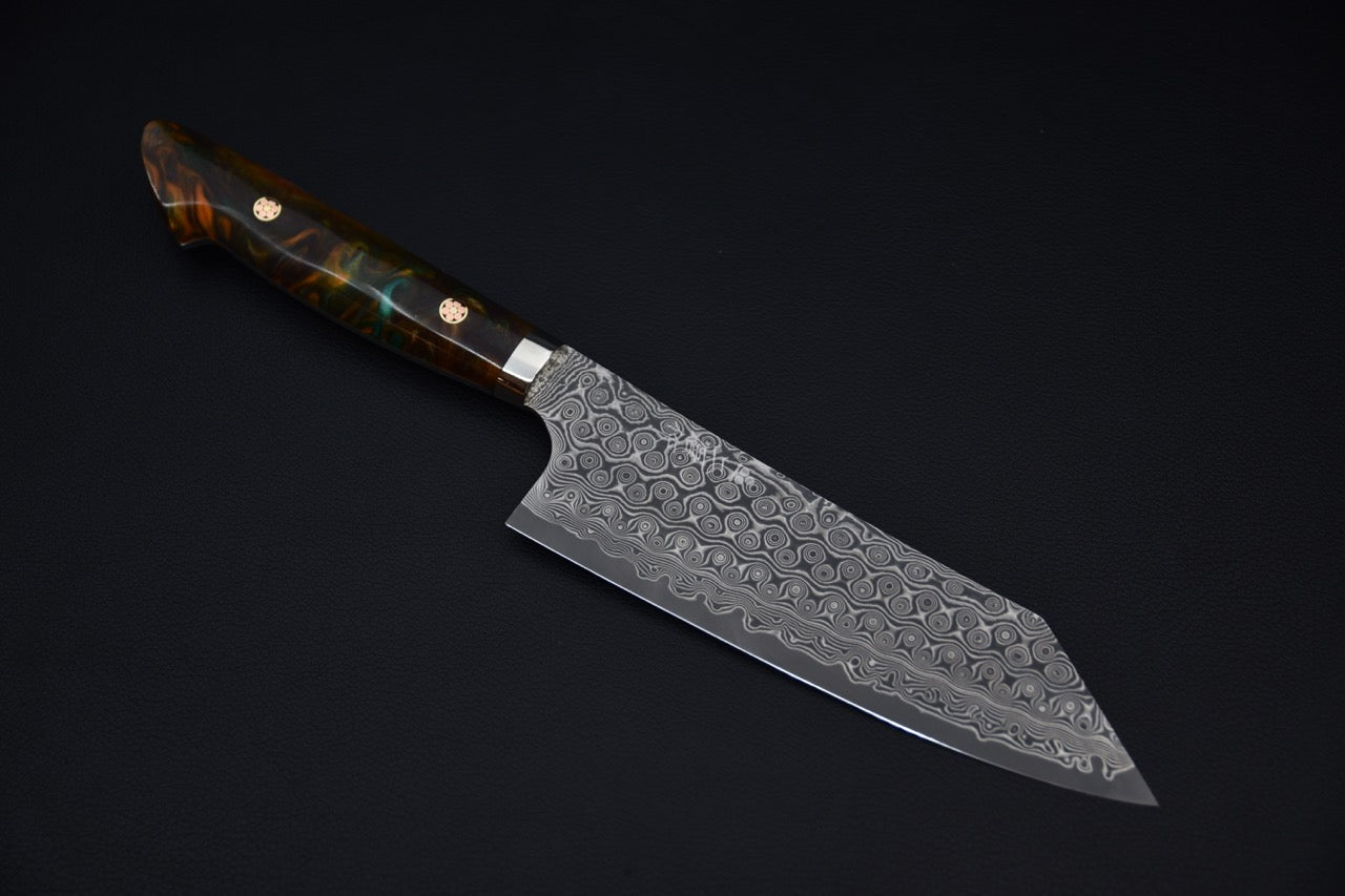 Nigara Hamono SG2 Anmon Damascus Bunka 180mm Acrylique Jungle Twist