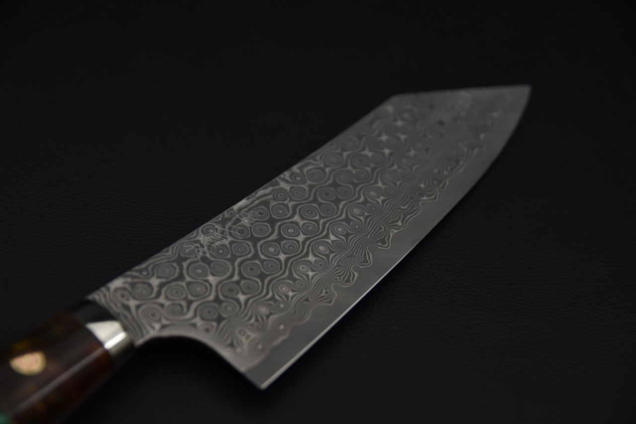 Nigara Hamono SG2 Anmon Damascus Bunka 180mm Acrylique Jungle Twist