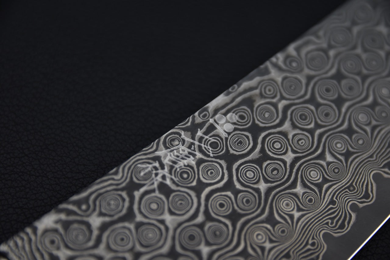 Nigara Hamono SG2 Anmon Damascus Bunka 180mm Acrylique Jungle Twist