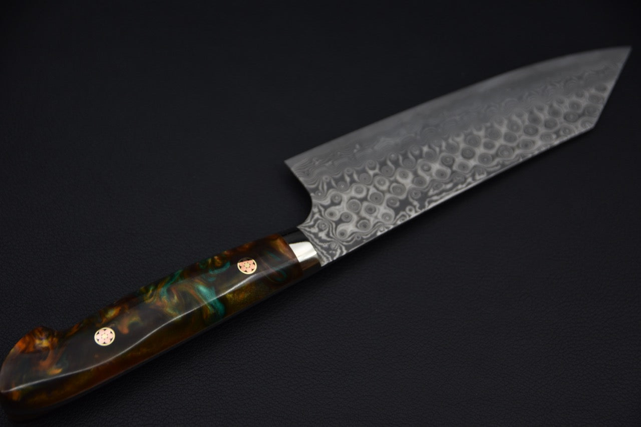 Nigara Hamono SG2 Anmon Damascus Bunka 180mm Acrylique Jungle Twist