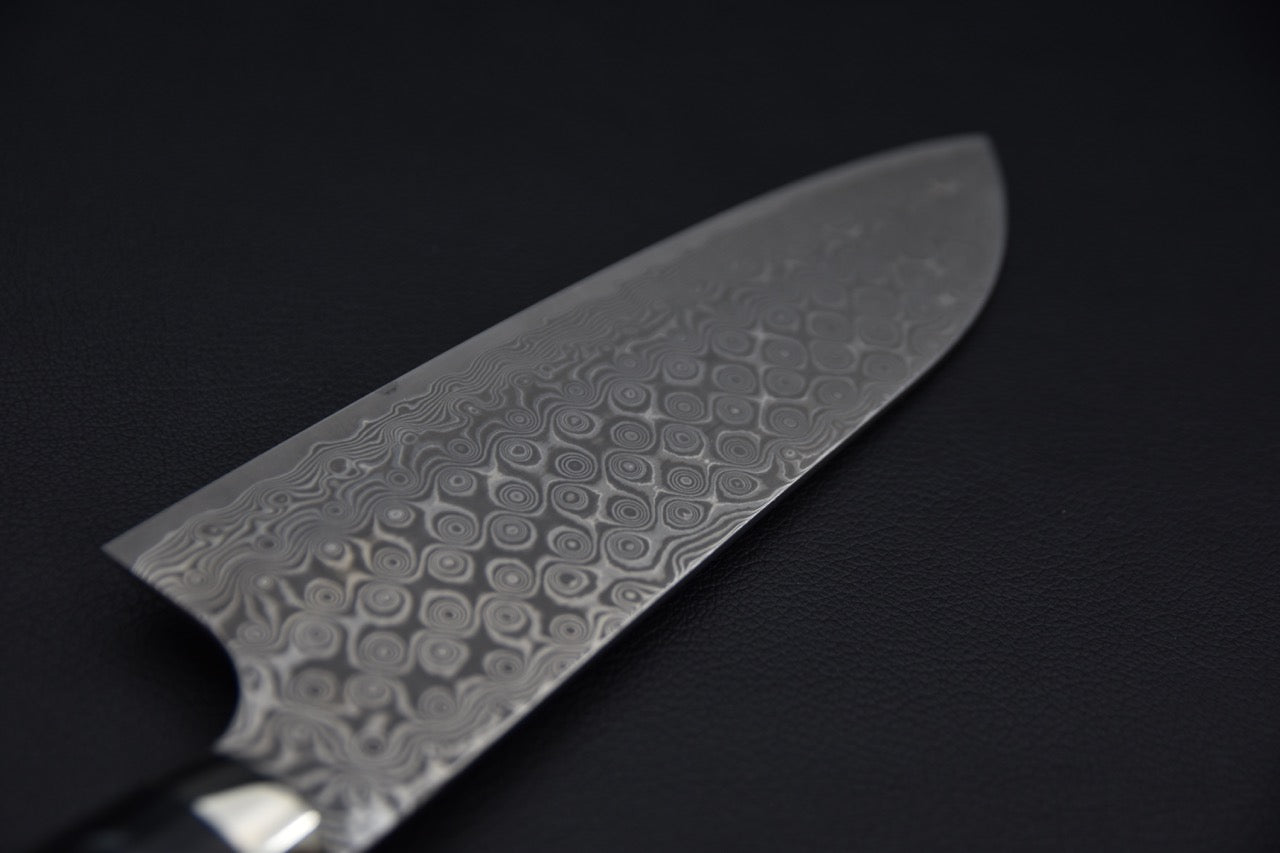 Nigara Hamono SG2 Anmon Damascus Santoku 180mm Acrylique Galaxie Nocturne