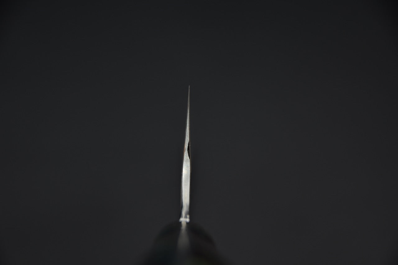 Nigara SG2 Kurouchi Tsuchime Santoku180mm Acrylique Or-Émeraude