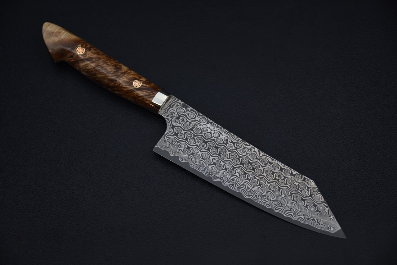 Nigara Hamono Bunka Anmon Damascus 180mm SG2 Loupe d'érable
