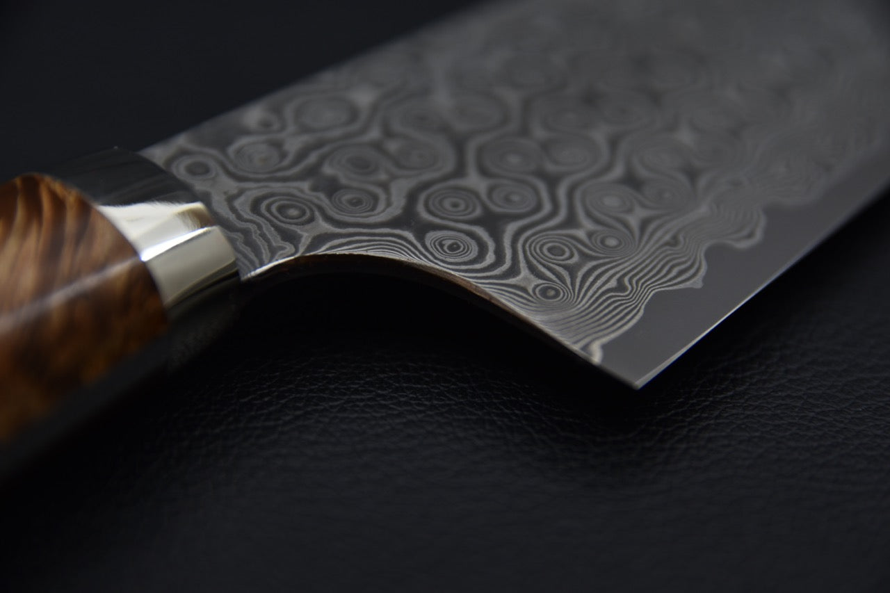 Nigara Hamono Bunka Anmon Damascus 180mm SG2 Loupe d'érable