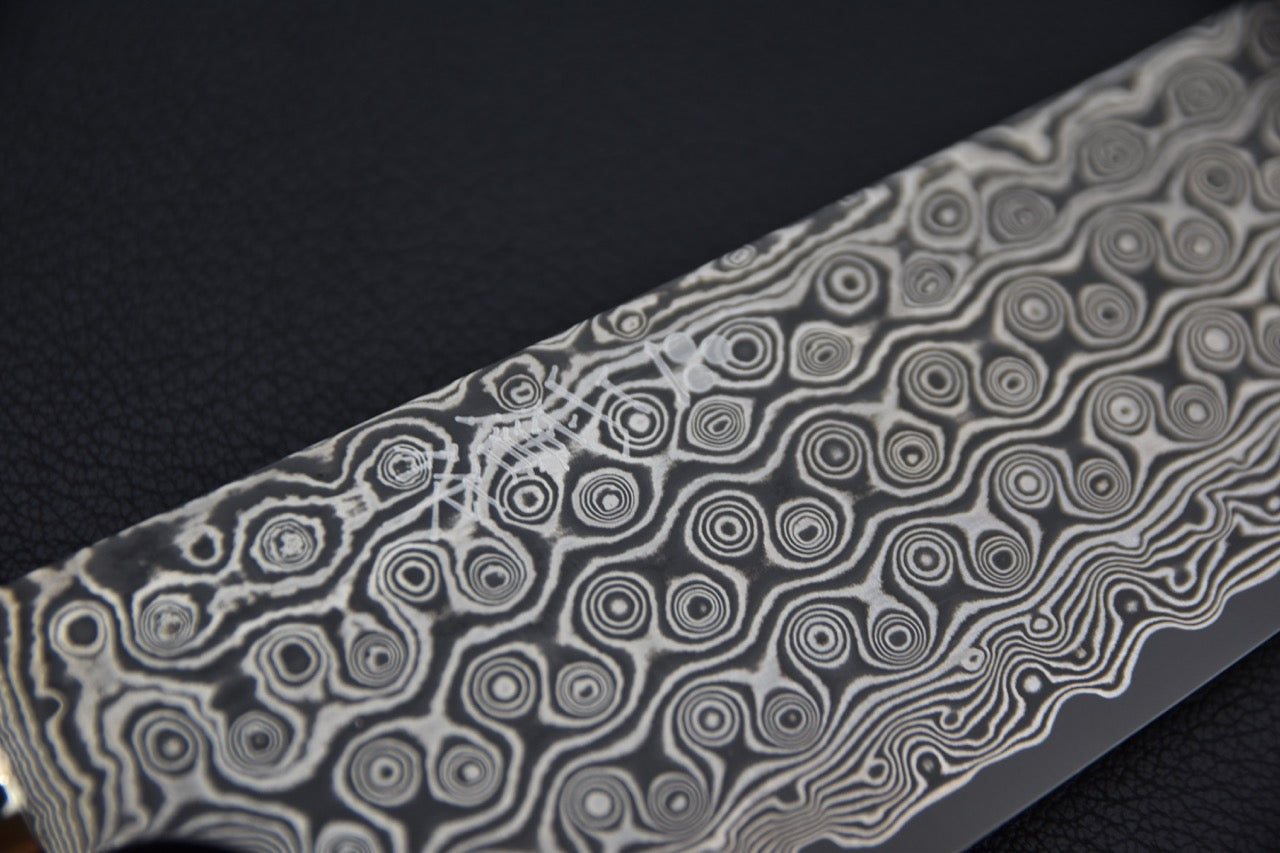 Nigara Hamono Bunka Anmon Damascus 180mm SG2 Loupe d'érable