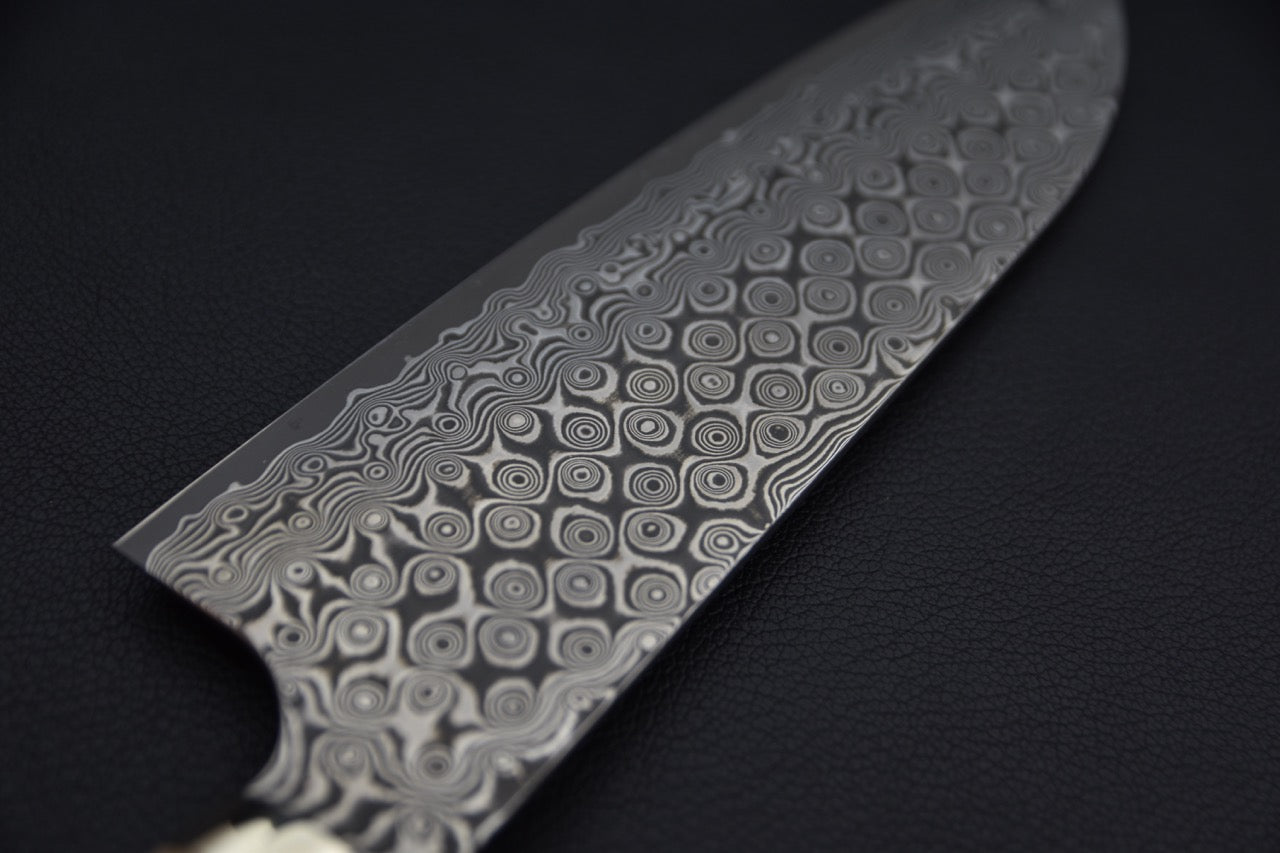 Nigara Hamono Santoku Damascus 180mm SG2 Loupe d’érable