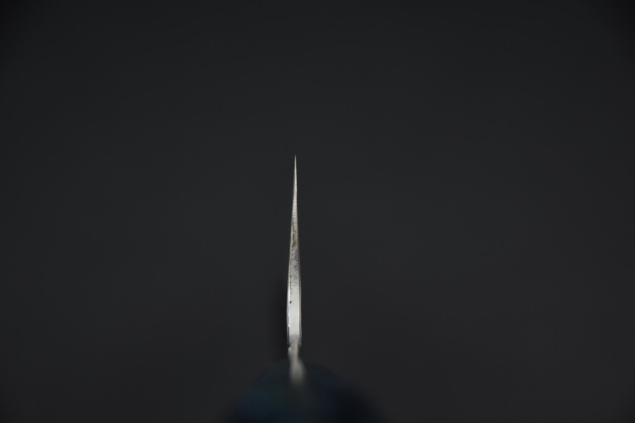 Nigara SG2 Kurouchi Tsuchime Santoku 180mm Acrylique Brume bleue