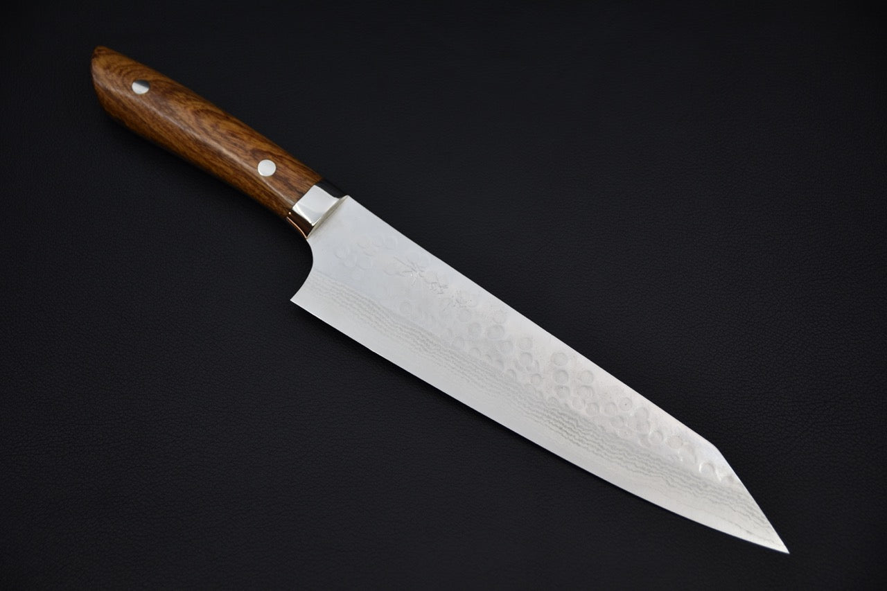 Saji Hamono SRS13 Tsuchime Damascus Kiritsuke Gyuto 210mm Ironwood