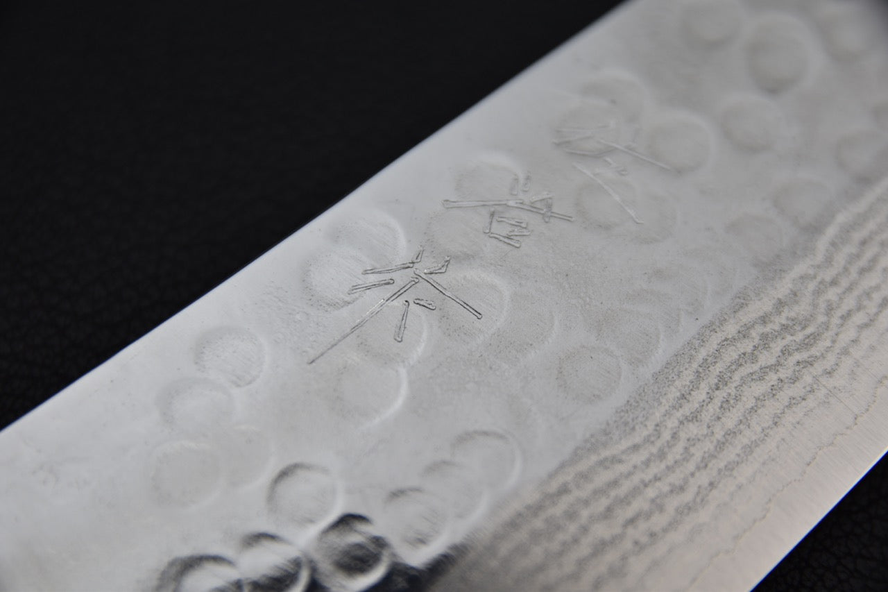 Saji Hamono SRS13 Tsuchime Damascus Kiritsuke Gyuto 210mm Ironwood