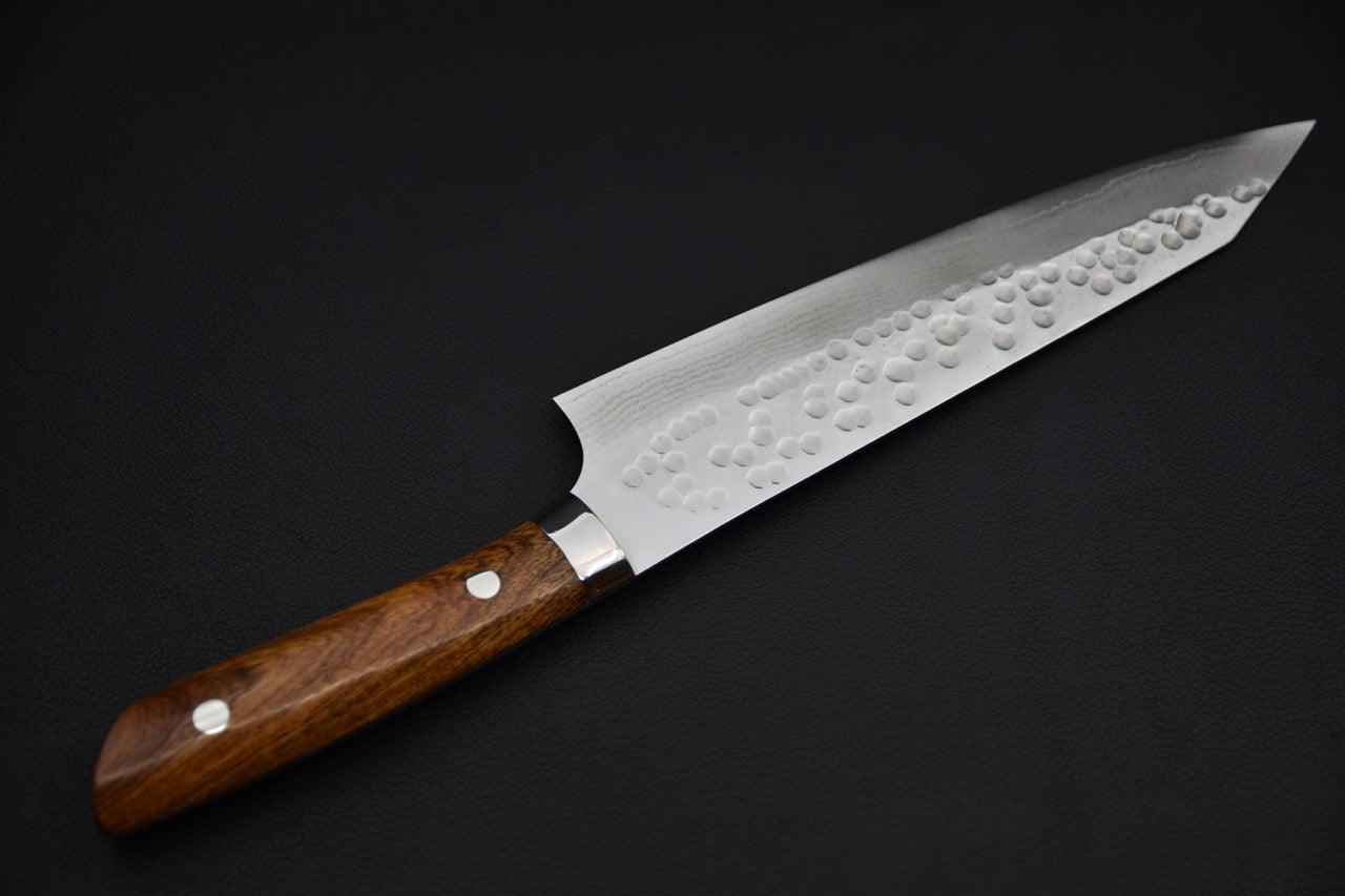 Saji Hamono SRS13 Tsuchime Damascus Kiritsuke Gyuto 210mm Ironwood