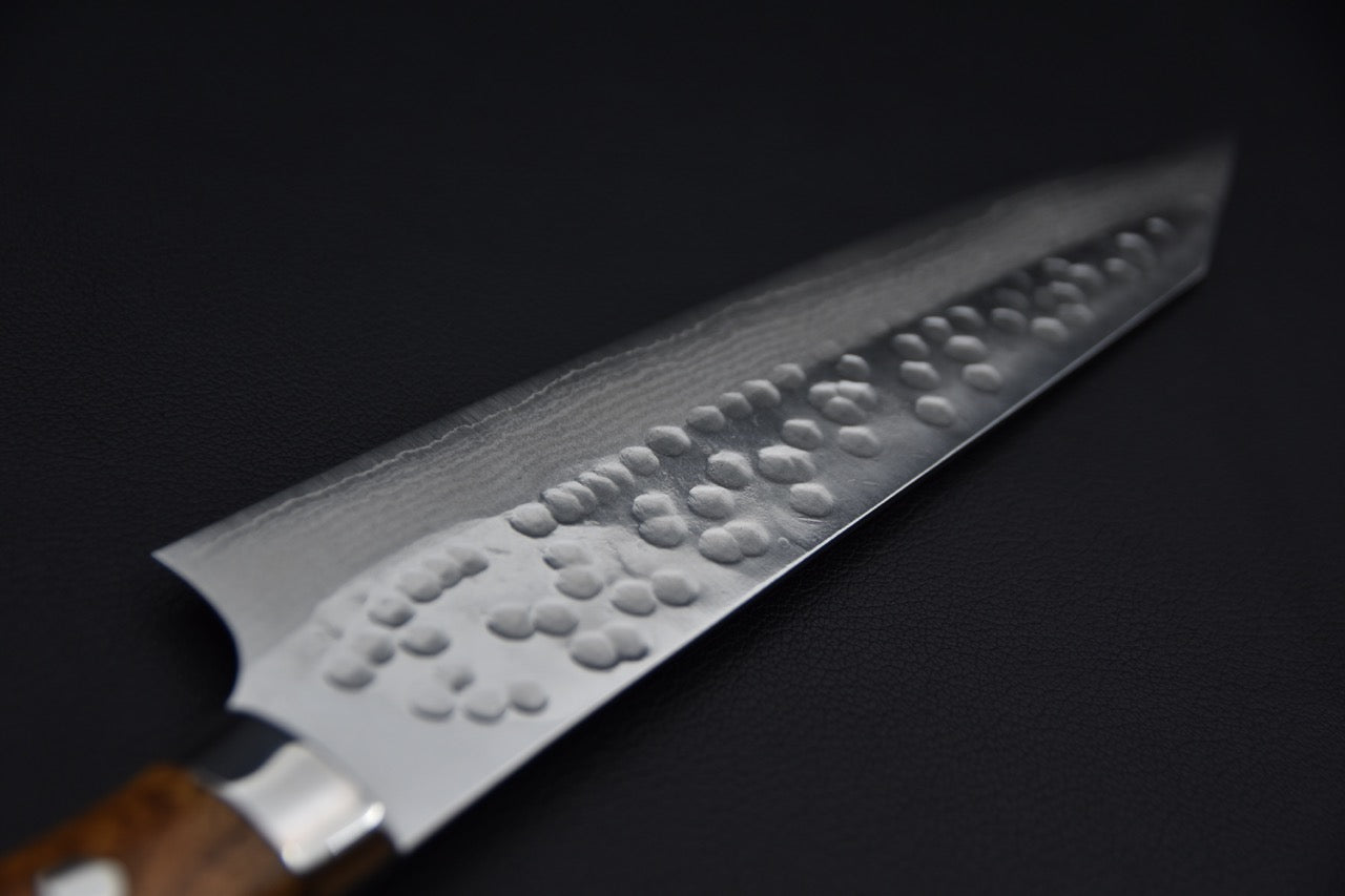 Saji Hamono SRS13 Tsuchime Damascus Kiritsuke Gyuto 210mm Ironwood