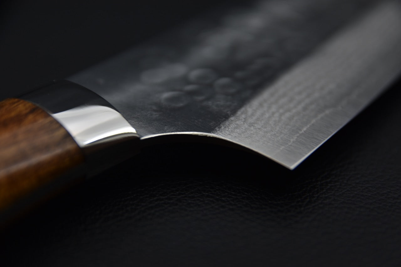 Saji Hamono SRS13 Tsuchime Damascus Kiritsuke Gyuto 210mm Ironwood