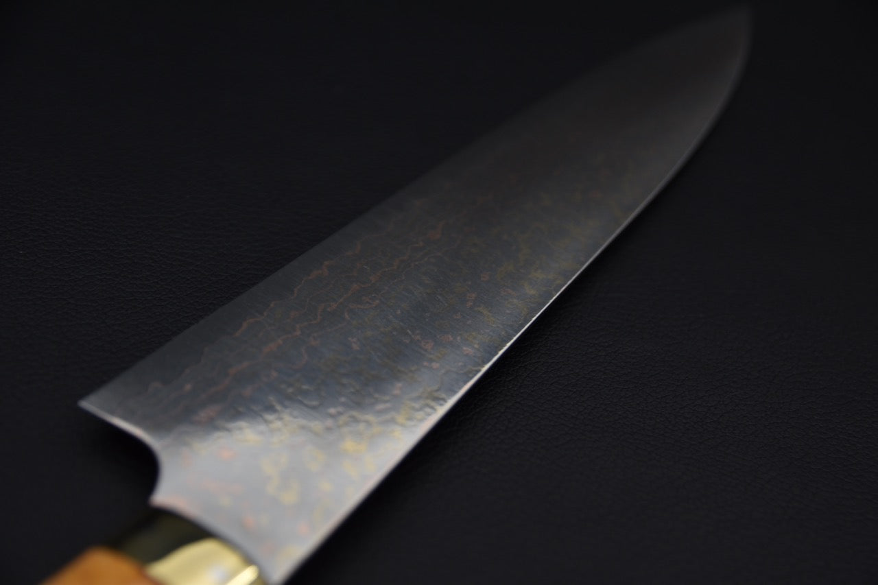 Saji Hamono VG-10 Rainbow Damascus Sujihiki 270mm Corne de vache