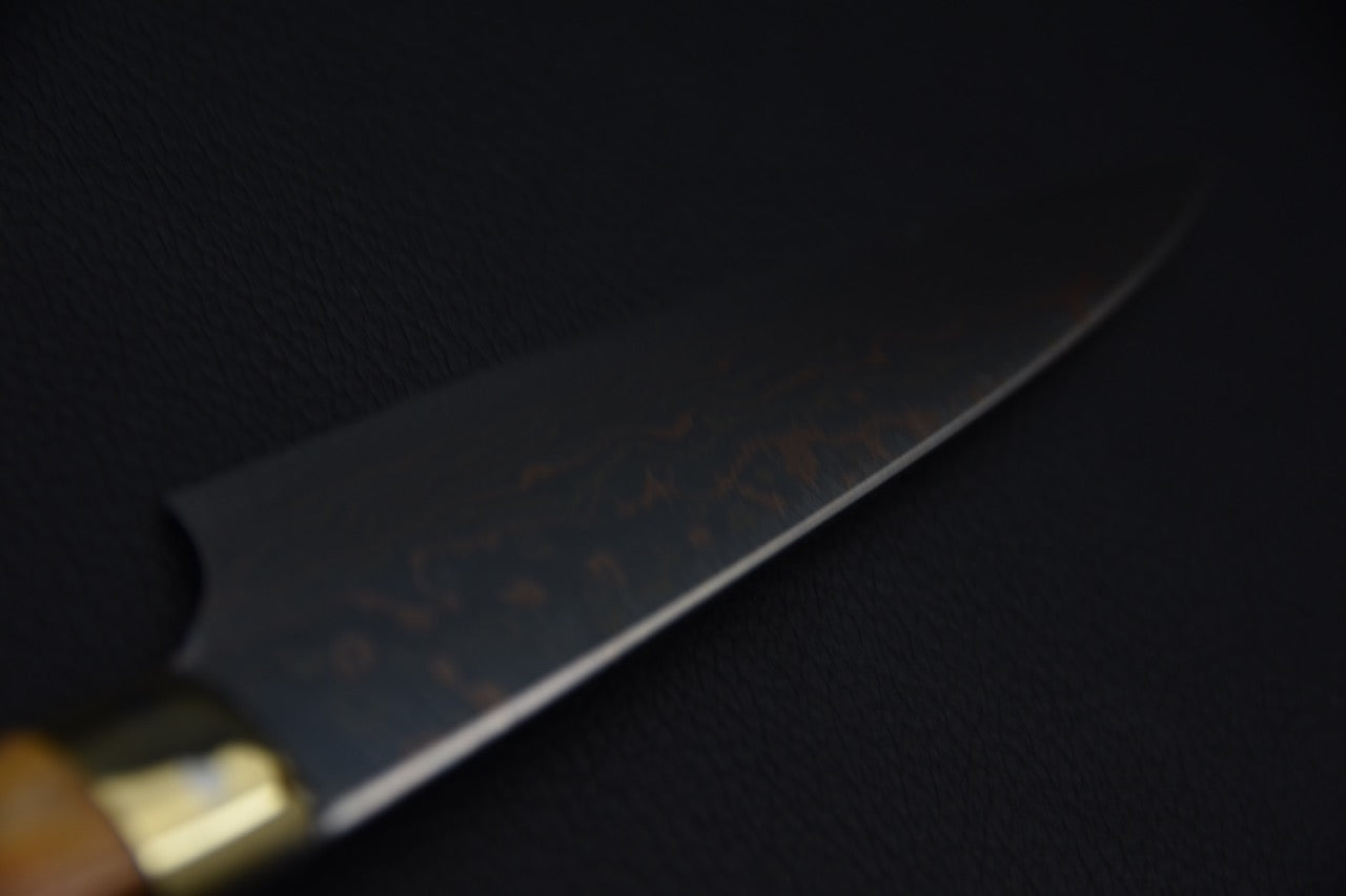 Saji Hamono VG-10 Rainbow Damascus Paring 90mm Cow Horn