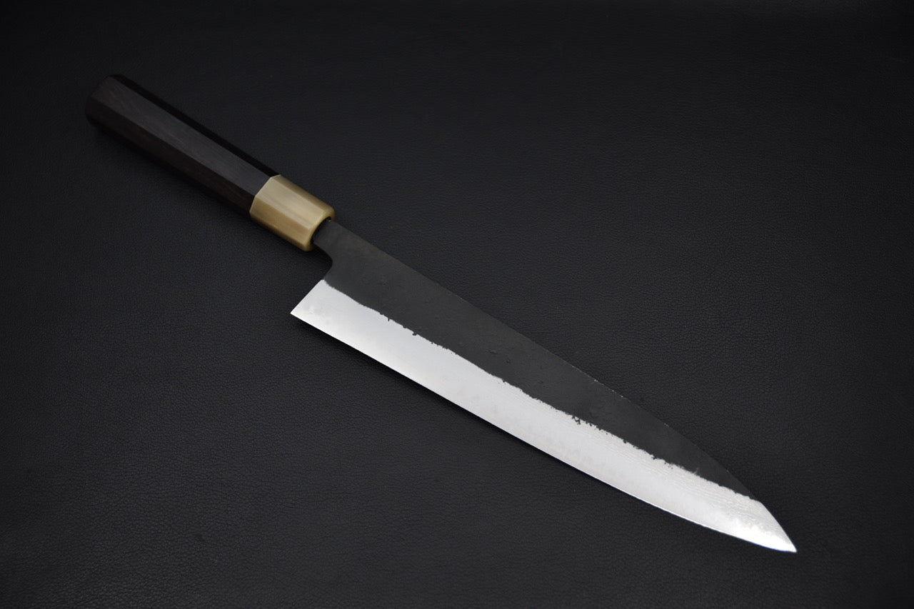 Hatsukokoro Shinkiro Aogami Super Gyuto Damascus Kurouchi 240mm
