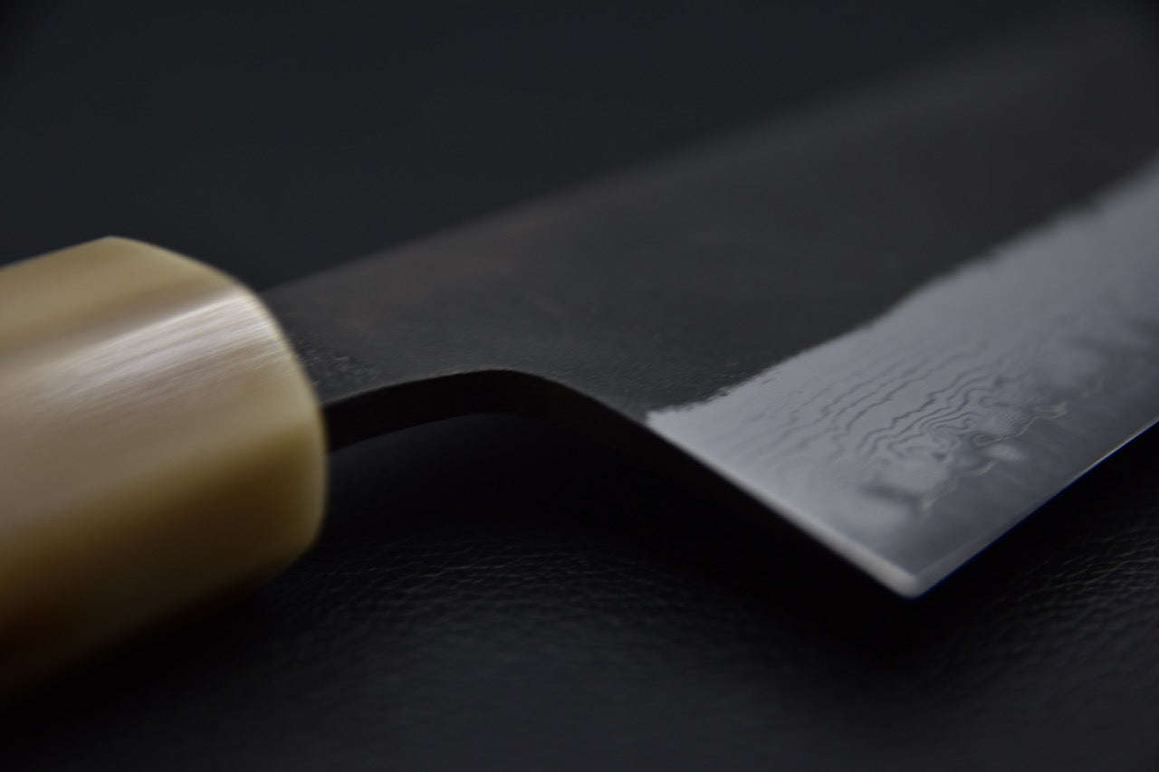 Hatsukokoro Shinkiro Aogami Super Gyuto Damascus Kurouchi 240mm