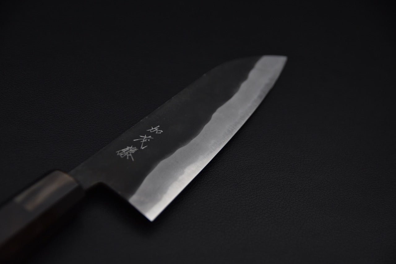 Shiro Kamo Aogami Super Kurouchi Santoku 180mm Ébène