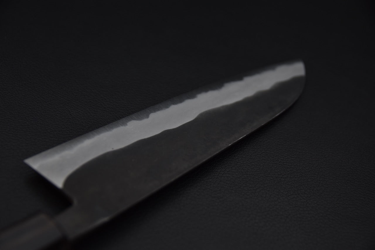 Shiro Kamo Aogami Super Kurouchi Santoku 180mm Ébène