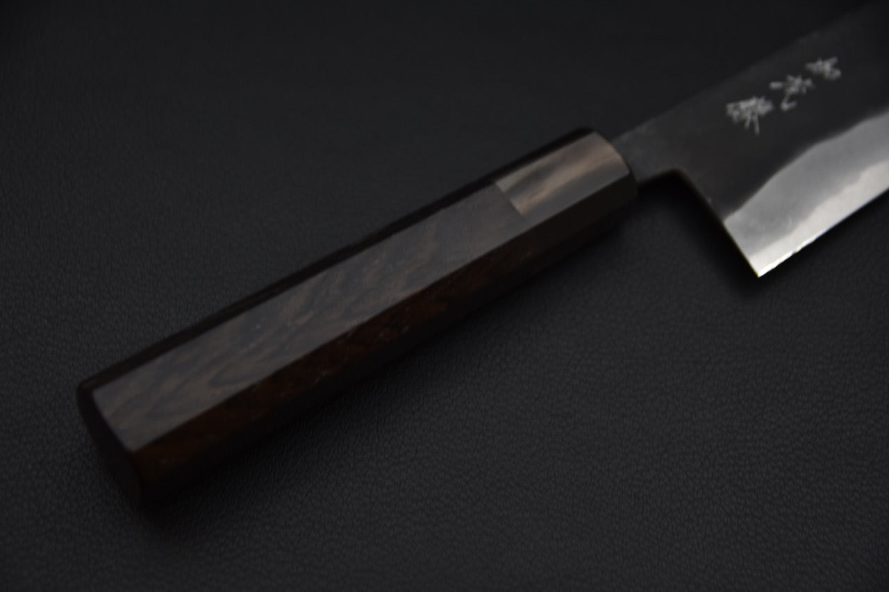 Shiro Kamo Aogami Super Kurouchi Santoku 180mm Ébène