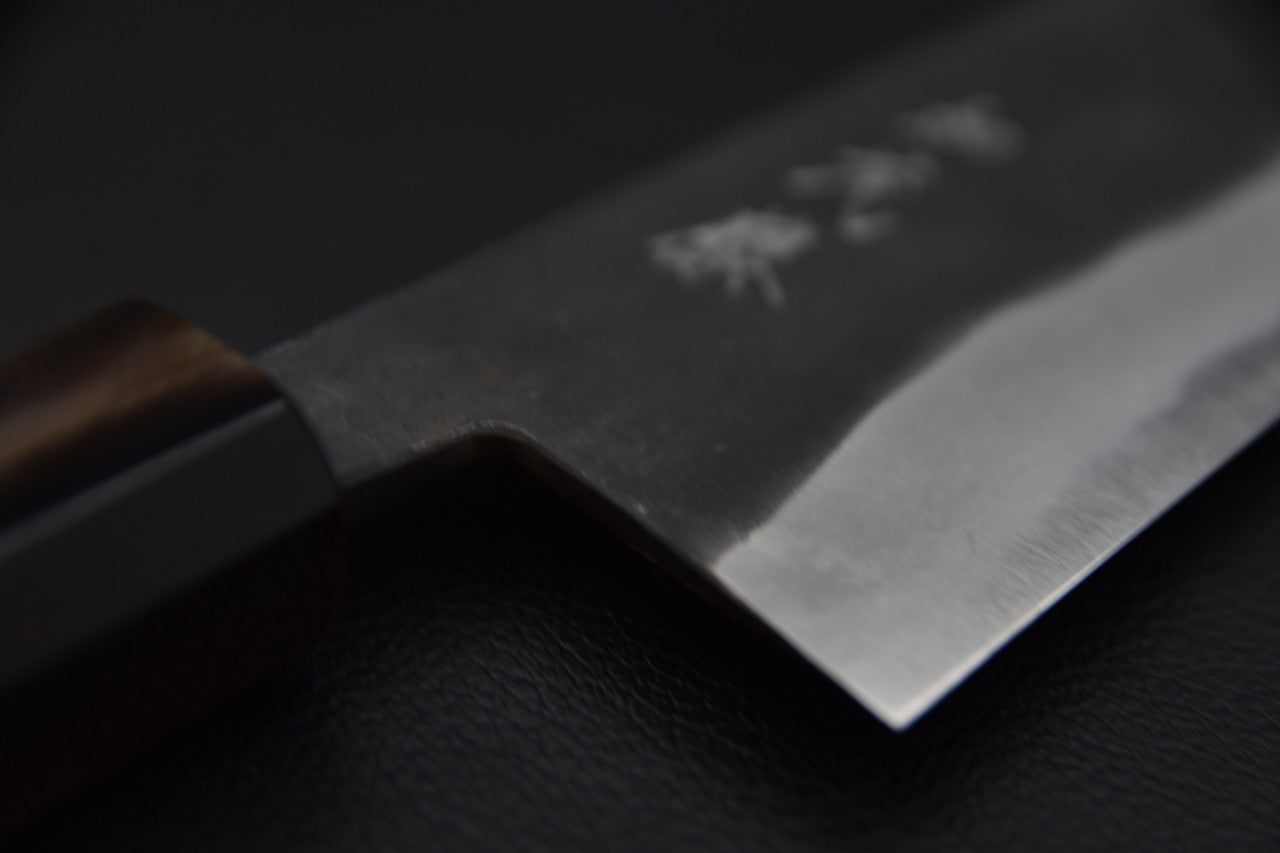 Shiro Kamo Aogami Super Kurouchi Santoku 180mm Ébène