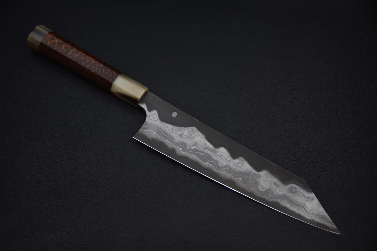 Nigara Hamono Troll killer Aogami #2 Damascus Kiritsuke Gyuto 240mm snake wood