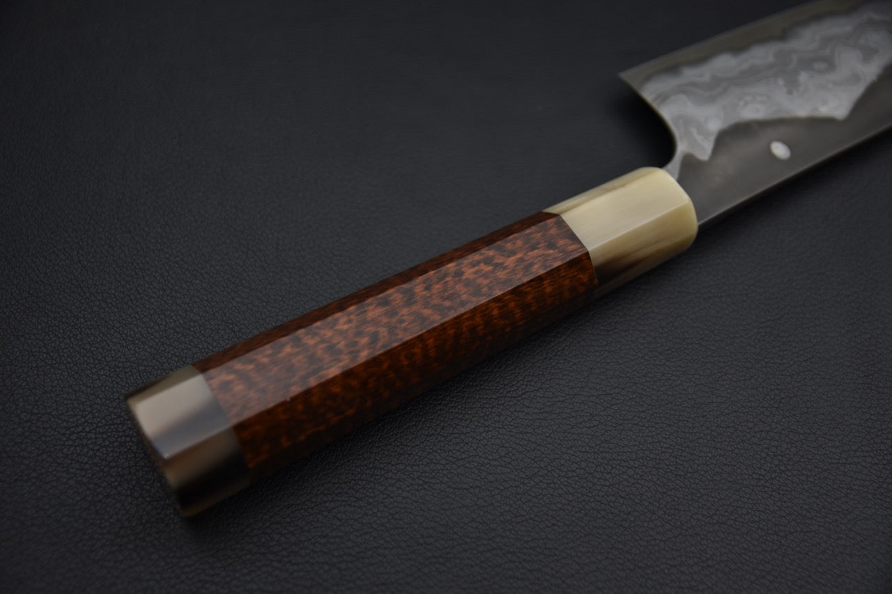 Nigara Hamono Troll killer Aogami #2 Damascus Kiritsuke Gyuto 240mm snake wood