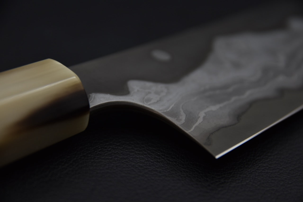 Nigara Hamono Troll killer Aogami #2 Damascus Kiritsuke Gyuto 240mm snake wood