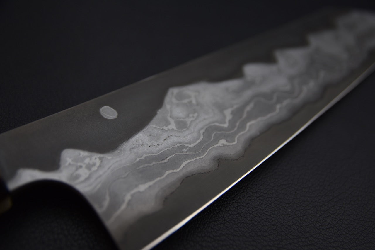 Nigara Hamono Troll killer Aogami #2 Damascus Kiritsuke Gyuto 240mm snake wood