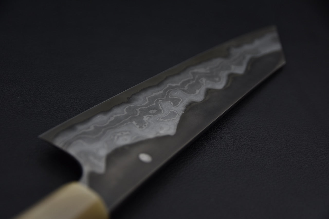 Nigara Hamono Troll killer Aogami #2 Damascus Kiritsuke Gyuto 240mm snake wood